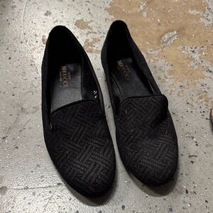 Sesto Meucci Black Textured Flats- 11N